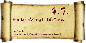 Hortolányi Tímea névjegykártya